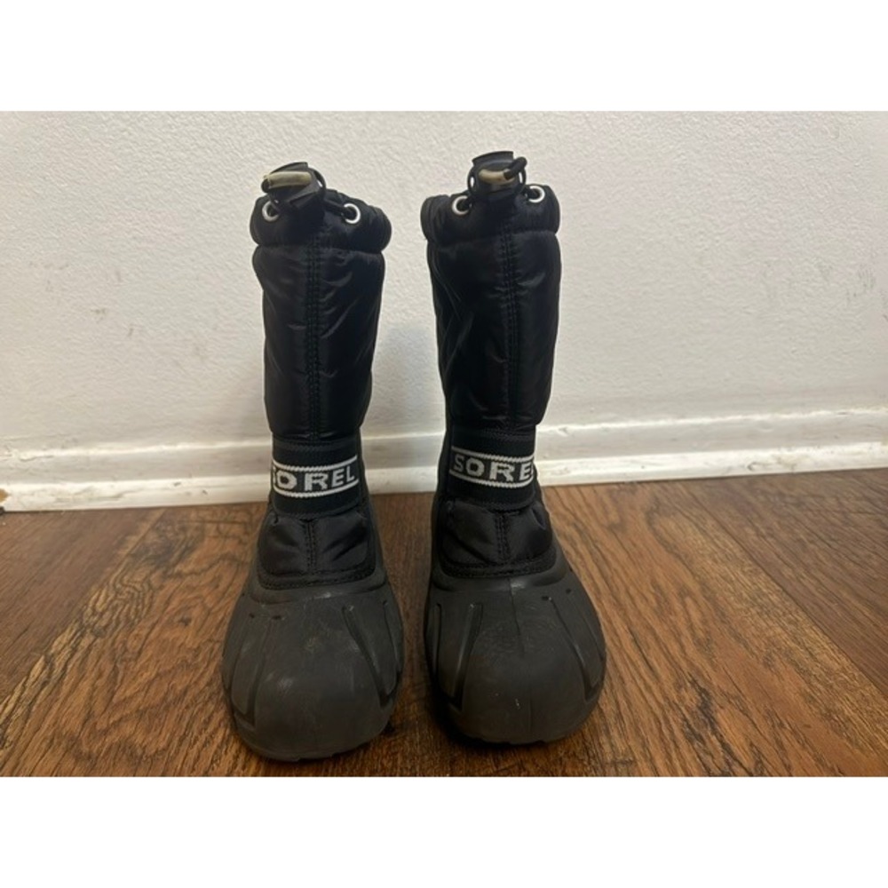 Sorel Kids Snow Commander Black Winter Boots NY1881-011 Size 1 USA